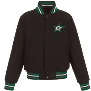 Dallas Stars One Color Black Full Wool Varsity Jacket