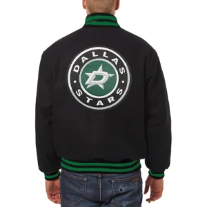 Alternative view of Dallas Stars One Color Full Wool Varsity Jacket