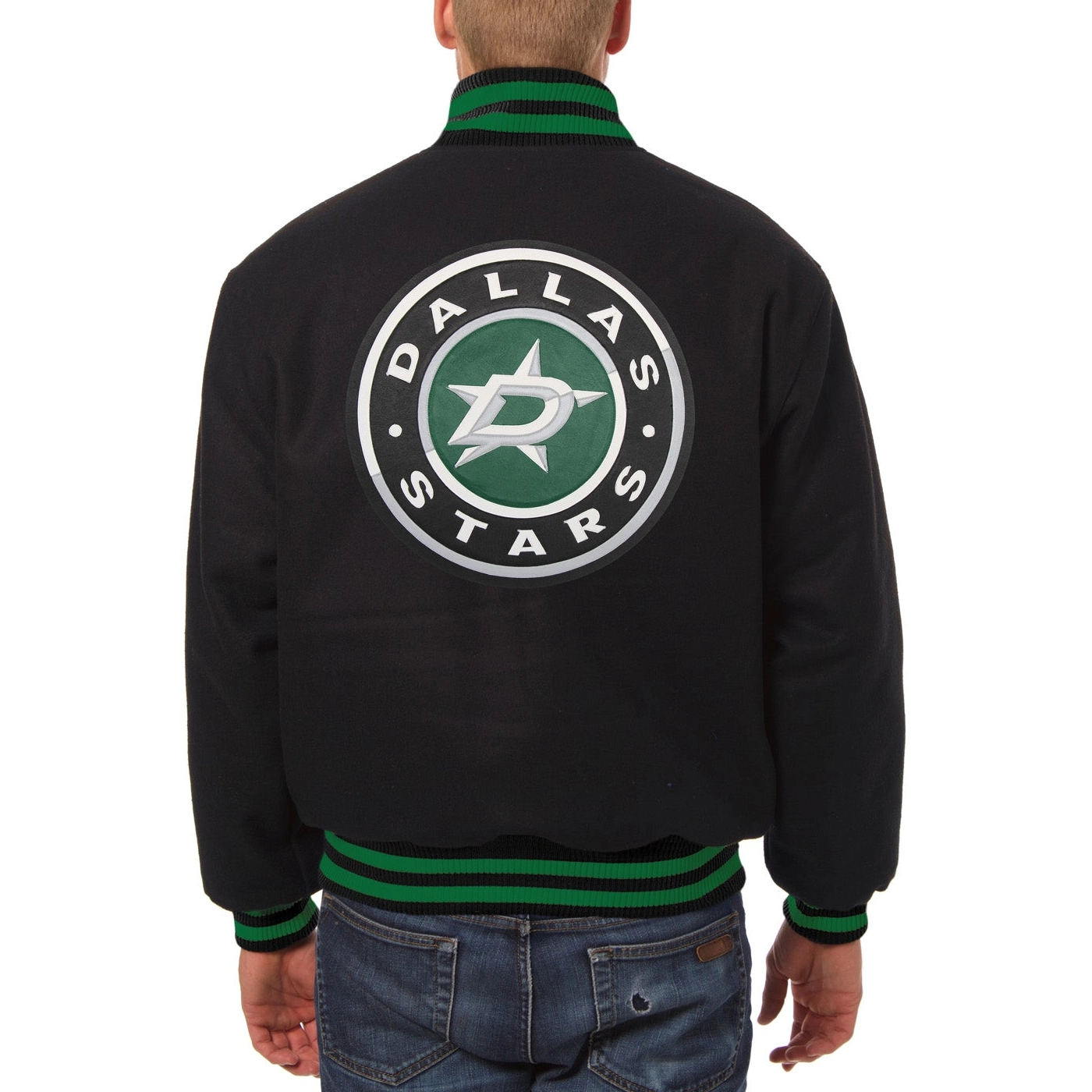 Dallas Stars One Color Full Wool Varsity Jacket - Image 2
