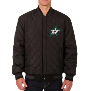 Alternative view of Dallas Stars One Color Wool & Leather Varsity Jacket