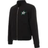 Dallas Stars Black Full-Zip Wool Varsity Jacket