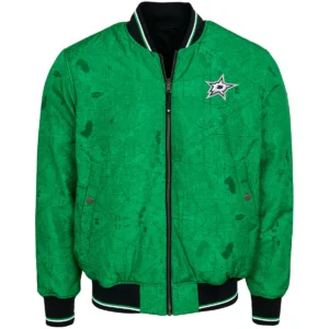 Dallas Stars Reversible Bomber Full-Zip Polyester Black Varsity Jacket