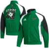 Dallas Stars adidas Retro Full-Snap Satin Varsity Jacket Green & Black - Image 3