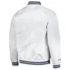 Denver Nuggets Throwback Wordmark Classic Rib Satin Varsity Jacket - Image 2