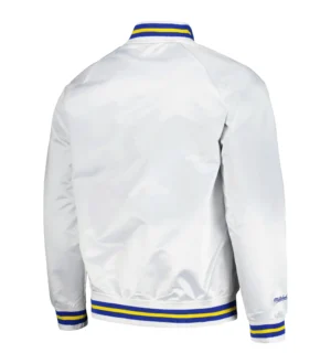 Alternative view of Denver Nuggets Throwback Wordmark Classic Rib Satin Varsity Jacket