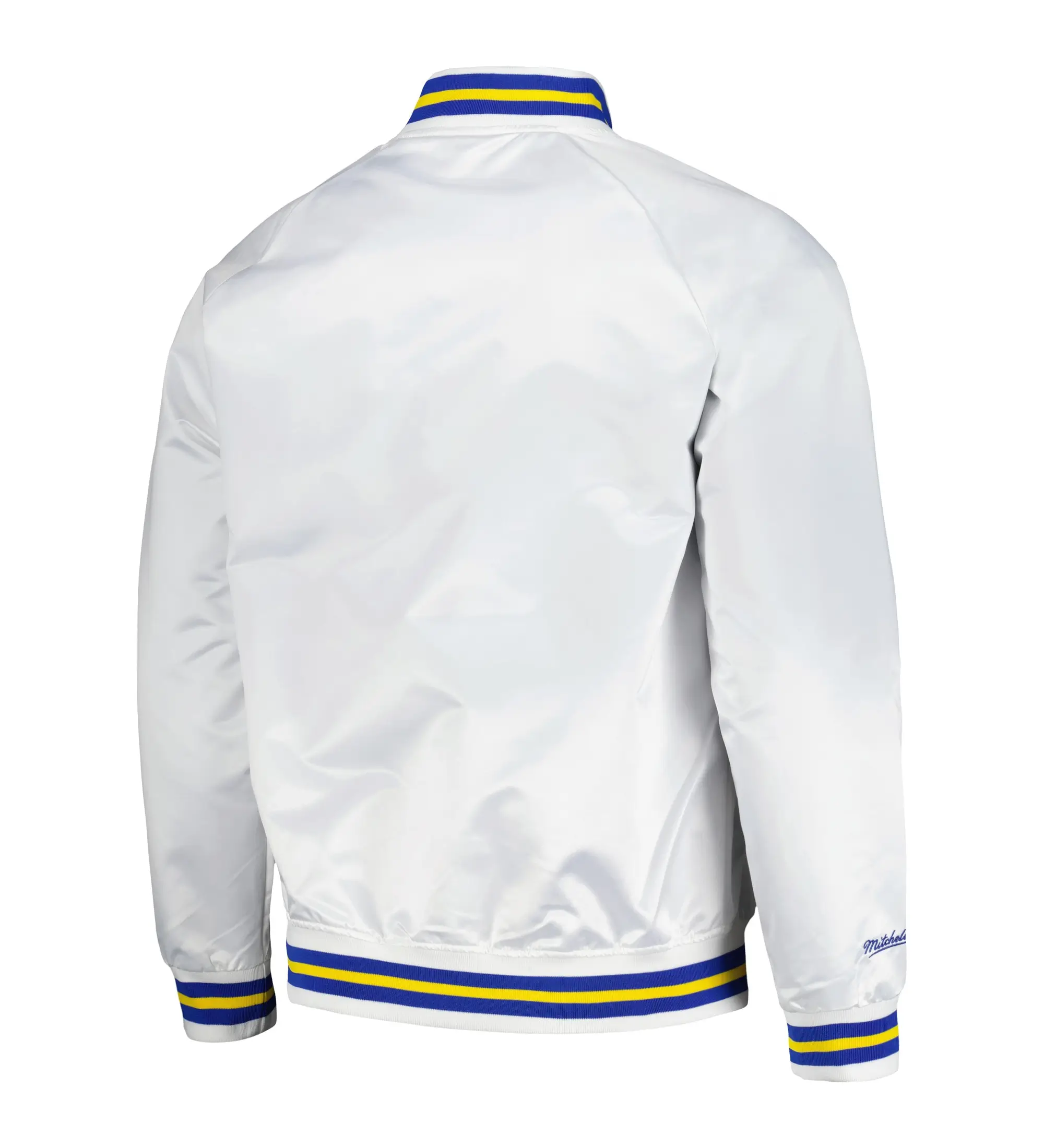Denver Nuggets Throwback Wordmark Classic Rib Satin Varsity Jacket - Image 2