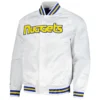 Denver Nuggets Throwback Wordmark Classic Rib Satin Varsity Jacket