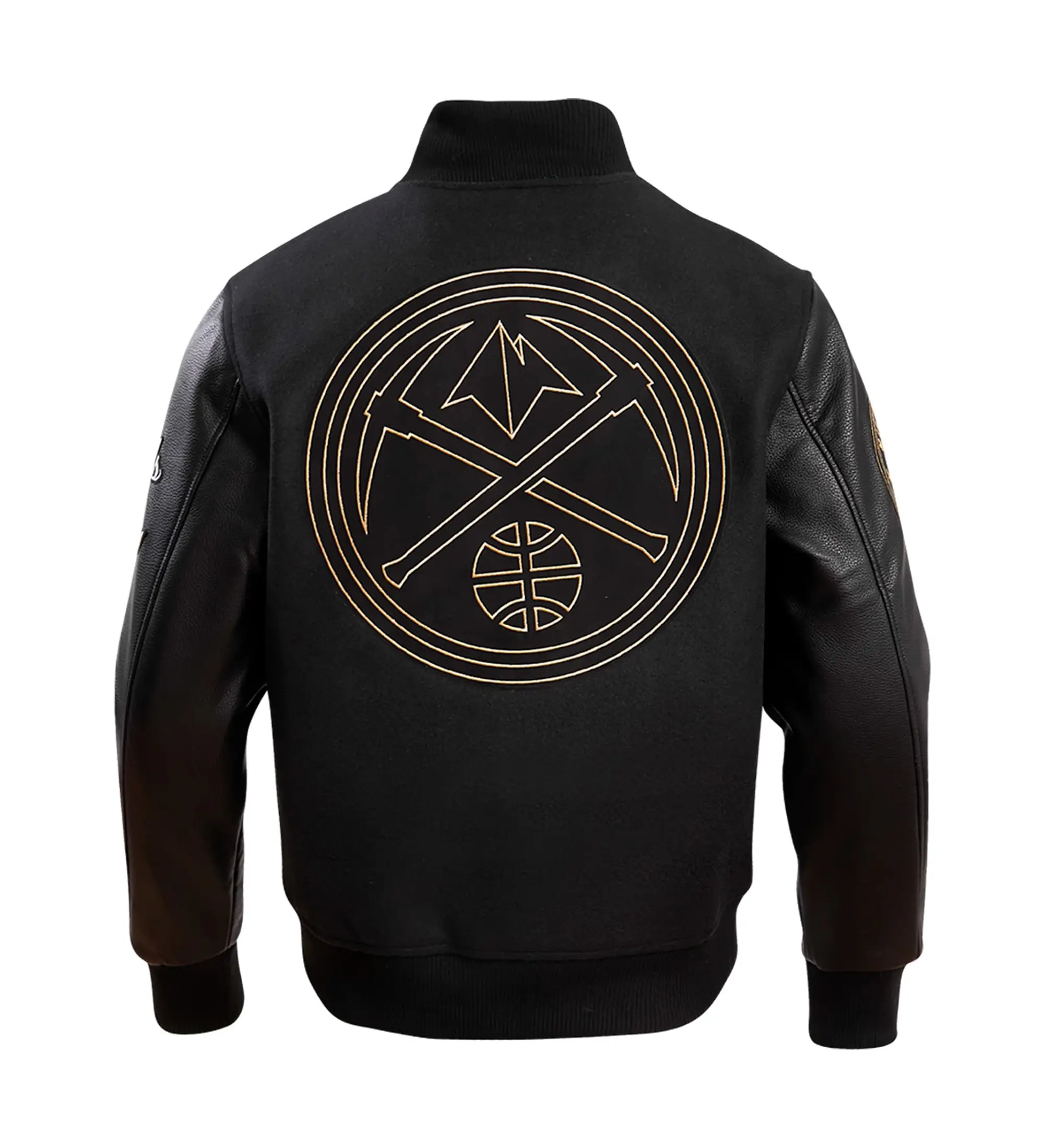 Denver Nuggets Triple Black NBA Finals Champions Wool & Leather Varsity Jacket - Image 2