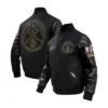 Denver Nuggets Triple Black NBA Finals Champions Wool & Leather Varsity Jacket - Image 3