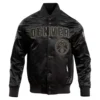 Denver Nuggets Triple Black Satin Varsity Black Jacket