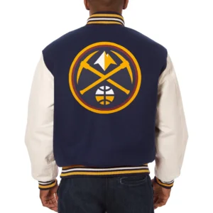 Alternative view of Denver Nuggets Two Tone Wool & Leather Varsity Jacket