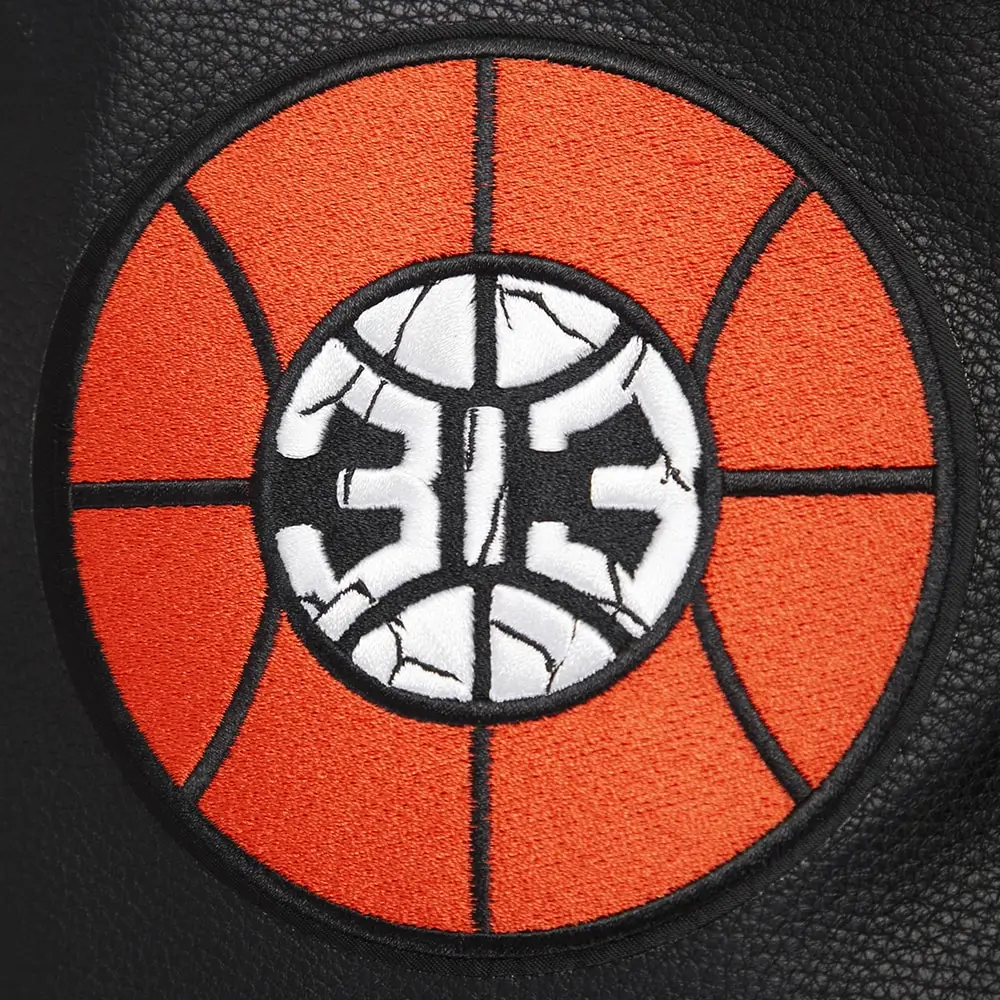 Detroit Pistons Pro Standard Black 2023/24 City Edition Wool & Leather Varsity Jacket - Image 4