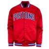 Detroit Pistons Red Lightweight Raglan Varsity Jacket
