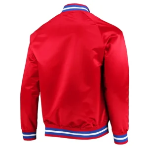 Alternative view of Detroit Pistons Red Lightweight Raglan Varsity Jacket