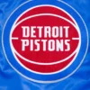 Detroit Pistons Retro Classic Rib Royal Blue Satin Varsity Jacket - Image 5
