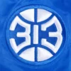 Detroit Pistons Retro Classic Rib Royal Blue Satin Varsity Jacket - Image 7