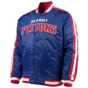 Detroit Pistons The Offensive Full-Snap Blue Varsity Jacket