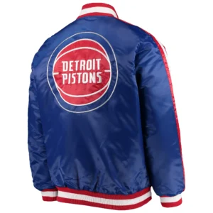 Alternative view of Detroit Pistons The Offensive Full-Snap Blue Varsity Jacket
