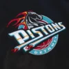 Detroit Pistons Team Legacy Black & White Satin Varsity Jacket - Image 3