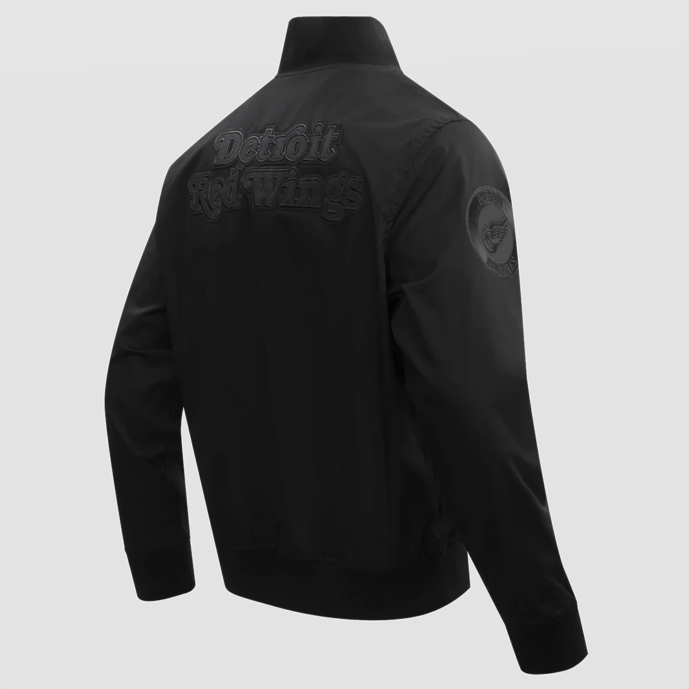 Detroit Red Wings Neutral Satin Varsity Jacket - Image 3