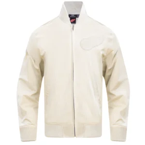 Detroit Red Wings Neutral Satin Varsity Jacket