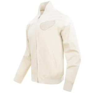 Alternative view of Detroit Red Wings Neutral Satin Varsity Jacket
