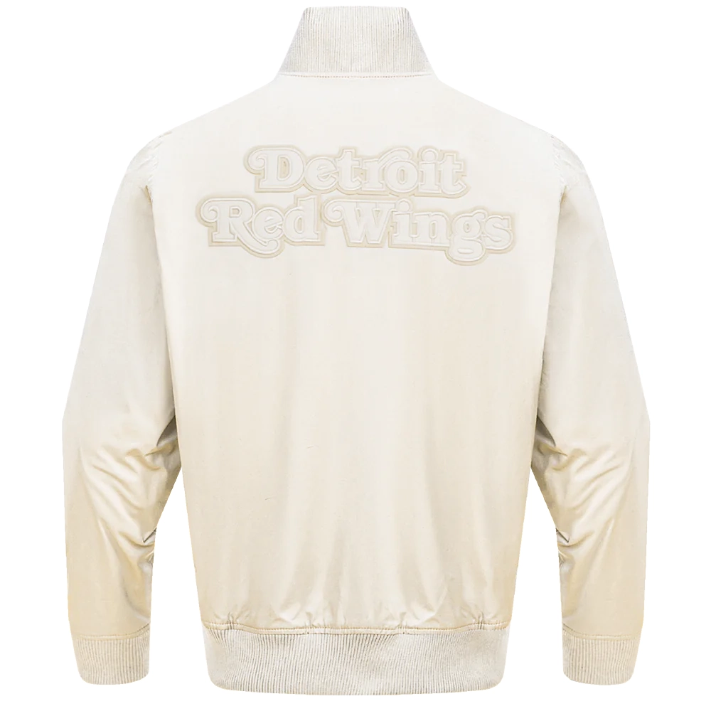 Detroit Red Wings Neutral Satin Varsity Jacket - Image 4