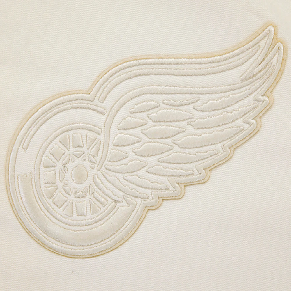 Detroit Red Wings Neutral Satin Varsity Jacket - Image 6