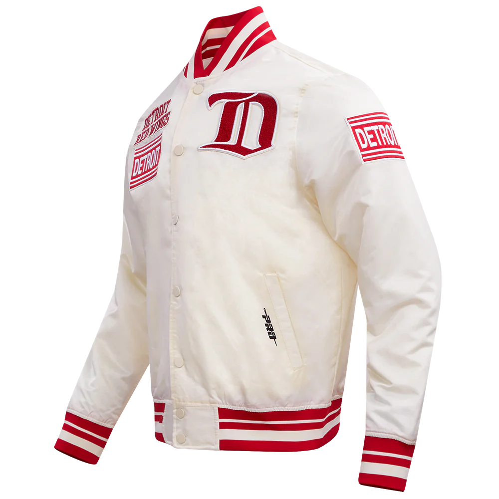 Detroit Red Wings Retro Classic Satin Varsity Jacket - Image 2