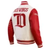 Detroit Red Wings Men's Retro Classic Wool & Leather Varsity Jacket - Image 3