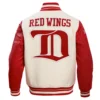 Detroit Red Wings Men's Retro Classic Wool & Leather Varsity Jacket - Image 4