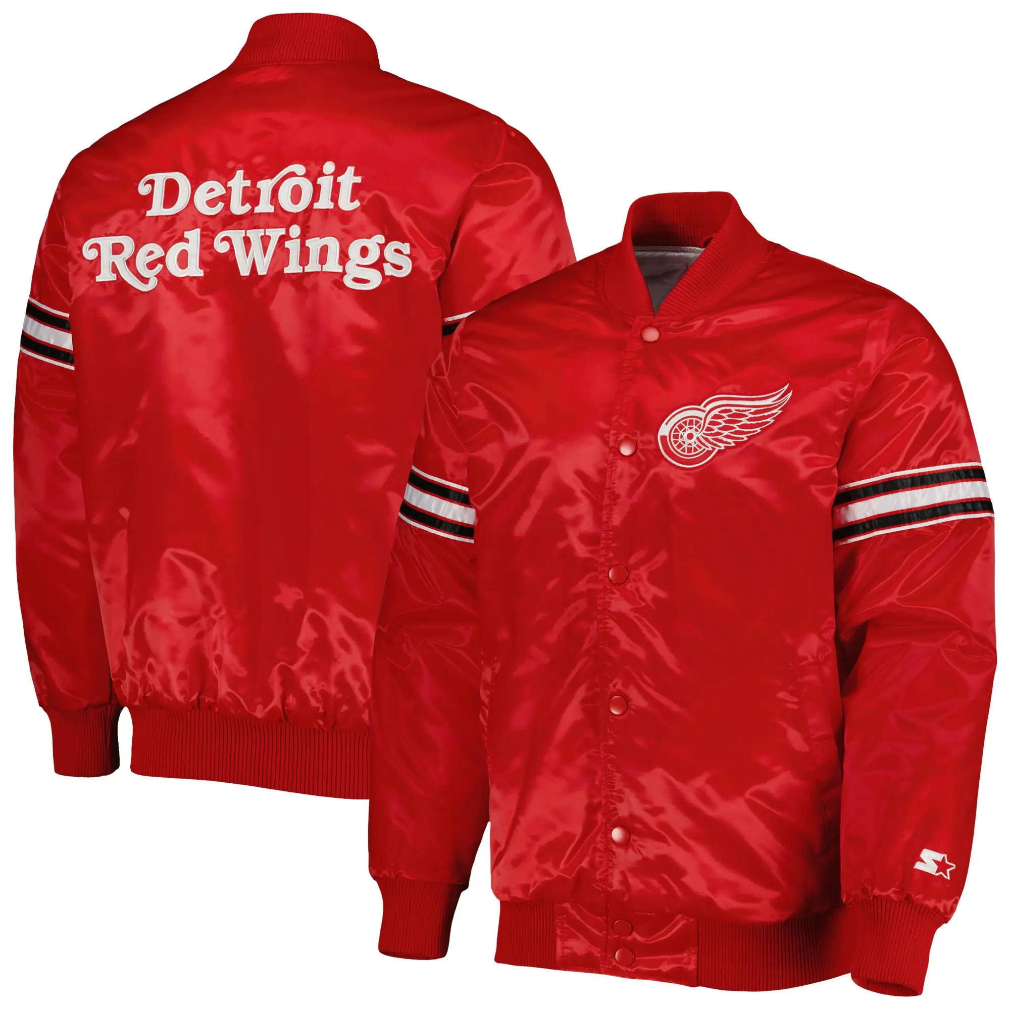 Detroit Red Wings The Power Forward Satin Varsity Jacket - Image 4