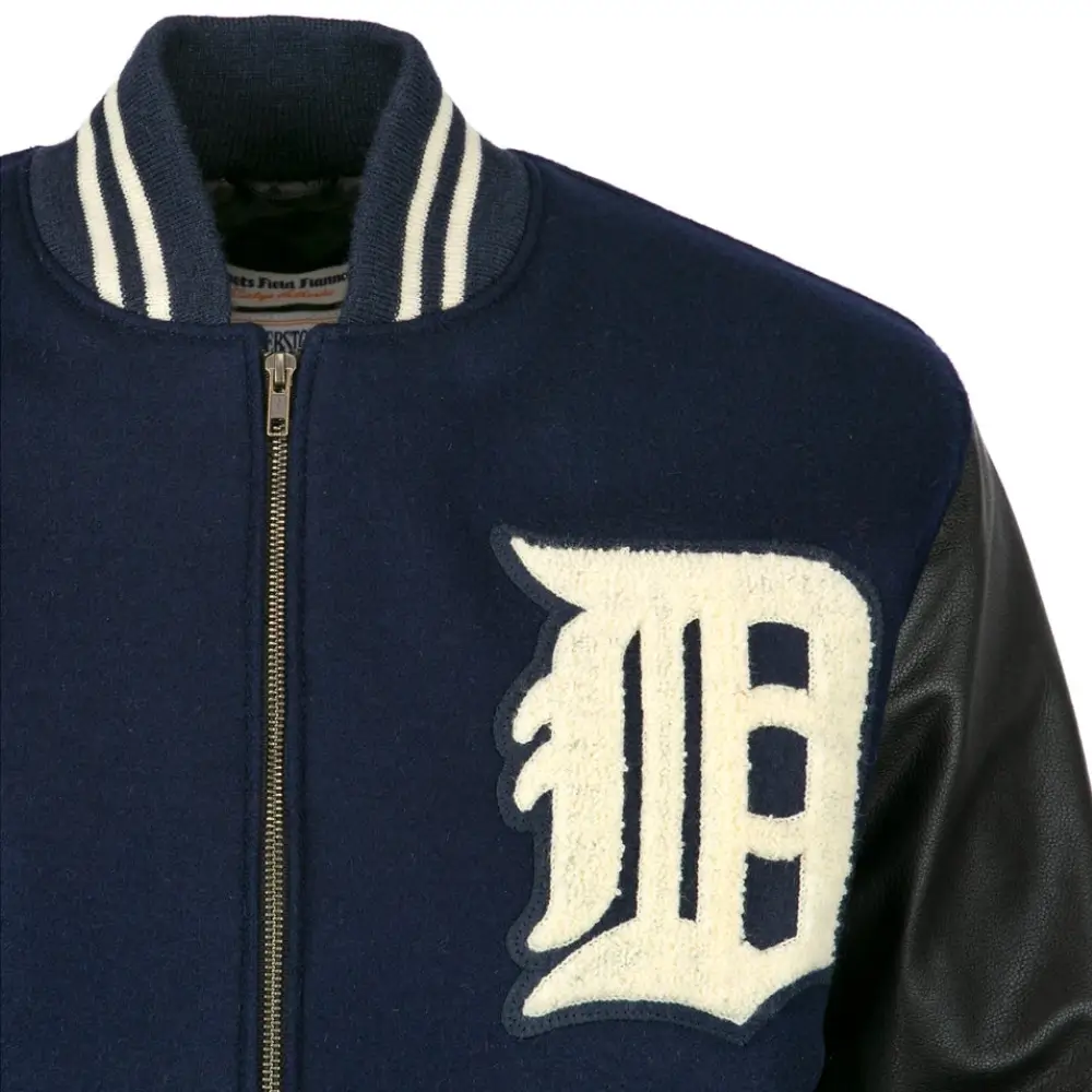 Detroit Tigers 1955 Authentic Wool & Leather Varsity Jacket - Image 5