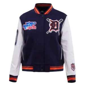 Detroit Tigers Classic Women's Baseball Team Players Wool & Leather Varsity Jacket