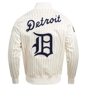 Alternative view of Detroit Tigers Pro Standard Cooperstown Pinstripe Retro Classic Full-Snap Satin Varsity Jacket