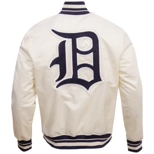 Alternative view of Detroit Tigers Classic Pro Standard Full-Snap Satin Varsity Cream Jacket