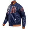 Detroit Tigers MashUp Full-Snap Satin Varsity Jacket - Image 3