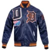 Detroit Tigers MashUp Full-Snap Satin Varsity Jacket