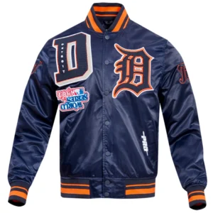 Detroit Tigers MashUp Full-Snap Satin Varsity Jacket