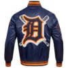 Detroit Tigers MashUp Full-Snap Satin Varsity Jacket - Image 2