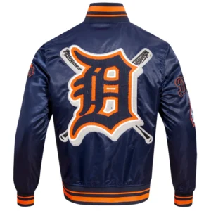 Alternative view of Detroit Tigers MashUp Full-Snap Satin Varsity Jacket
