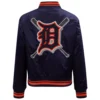 Detroit Tigers Pro Standard Women's Mashup Rib Full-Snap Satin Varsity Jacket - Image 2