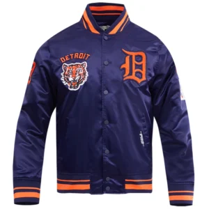 Detroit Tigers Pro Standard Men's Retro Classic Rib Full-Snap Satin Varsity Jacket
