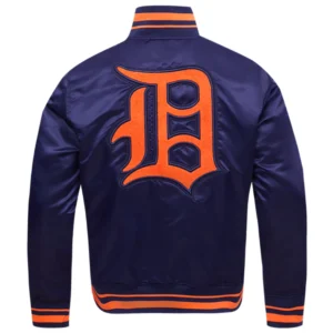 Alternative view of Detroit Tigers Pro Standard Men's Retro Classic Rib Full-Snap Satin Varsity Jacket