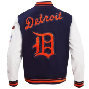 Alternative view of Detroit Tigers Pro Standard Men's Retro Classic Rib Knitted Wool & Leather Varsity Jacket