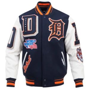 Detroit Tigers Mashup Wool & Leather Varsity Jacket
