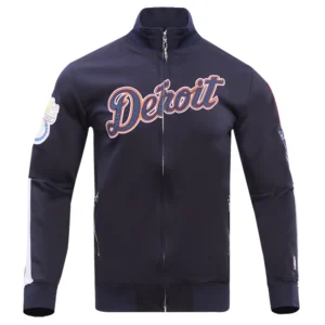 Detroit Tigers Neutral Stand Up Collar Polyester Varsity Jacket