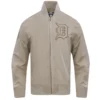 Detroit Tigers Neutral Stand Up Collar Polyester Varsity Zipper Jacket