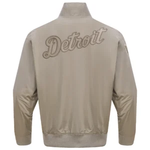 Alternative view of Detroit Tigers Neutral Stand Up Collar Polyester Varsity Zipper Jacket