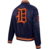 Detroit Tigers Women's Classic Pro Standard Team Players Full-Snap Satin Varsity Navy Jacket - Image 2